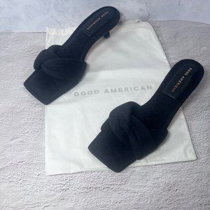 GOOD AMERICAN Black Terry Micro Heels Size 9 (8-8.5)